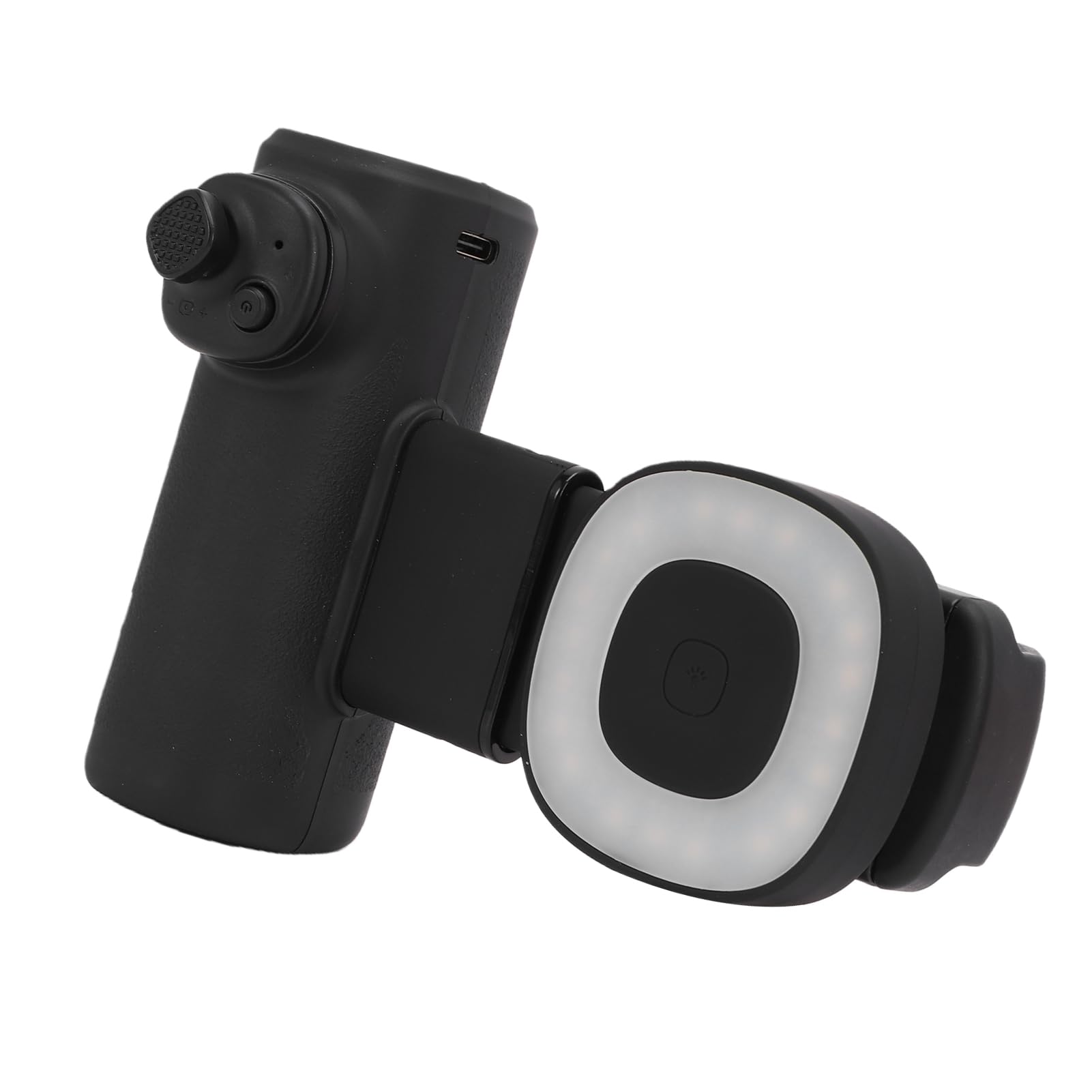 Asixxsix Supporto Smartphone con Luce, Stabilizzatore Rotazione 90 Gradi | Impugnatura per telefono ad asse singolo con lunghezza regolabile, con luce di riempimento per la fotografia all\'aperto,