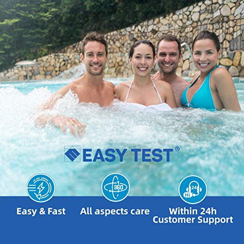 EASYTEST 7in1 Pool Test Strips (100+50pcs) for Pool, SPA and Hot Tub, Water Testing, Fast Testing for Free Chlorine,Total Chlorine,Bromine,Total Hardness,Total Alkalinity, Cyanuric Acid and pH testing