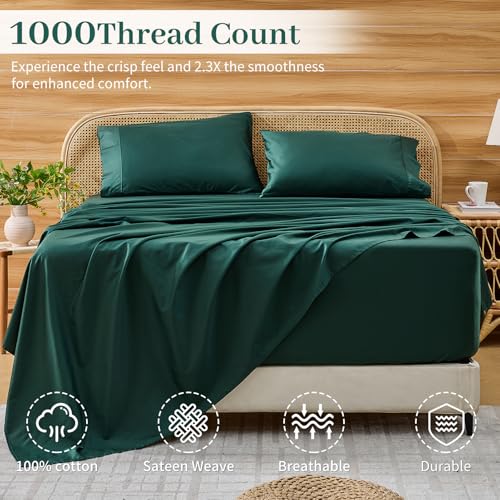 Image of Bedlifes 1000TC Egyptian Cotton Cal King Sheets, 18-24 inch Extra Deep Pocket