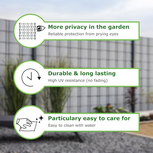 workingHOUSE Polyrattan Privacy Screen Strips for Double Bar Mesh Weatherproof Strips for Fence Balcony and Terrace 255cm Length x 19cm Height (6 x Anthracite) - Image 4