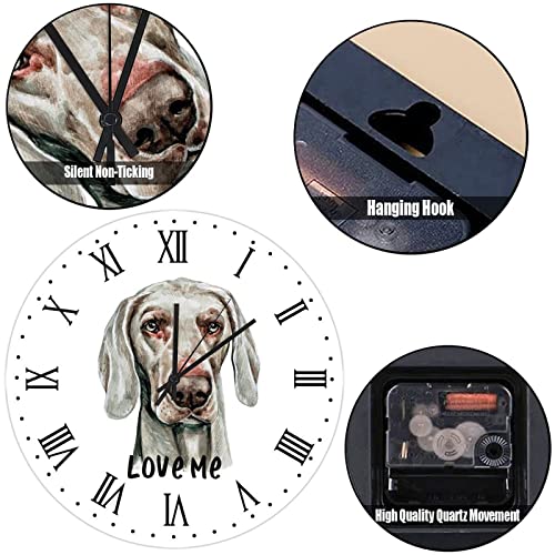 Horloge murale Weimaraner silencieuse à quartz pour salon chaleureux - 7