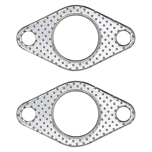 Image of 1.5 Inch 37mm Exhaust Gasket 2 Bolt for Muffler Flange Manifold High Temperature Graphite w /Fire Ring 2 Pcs