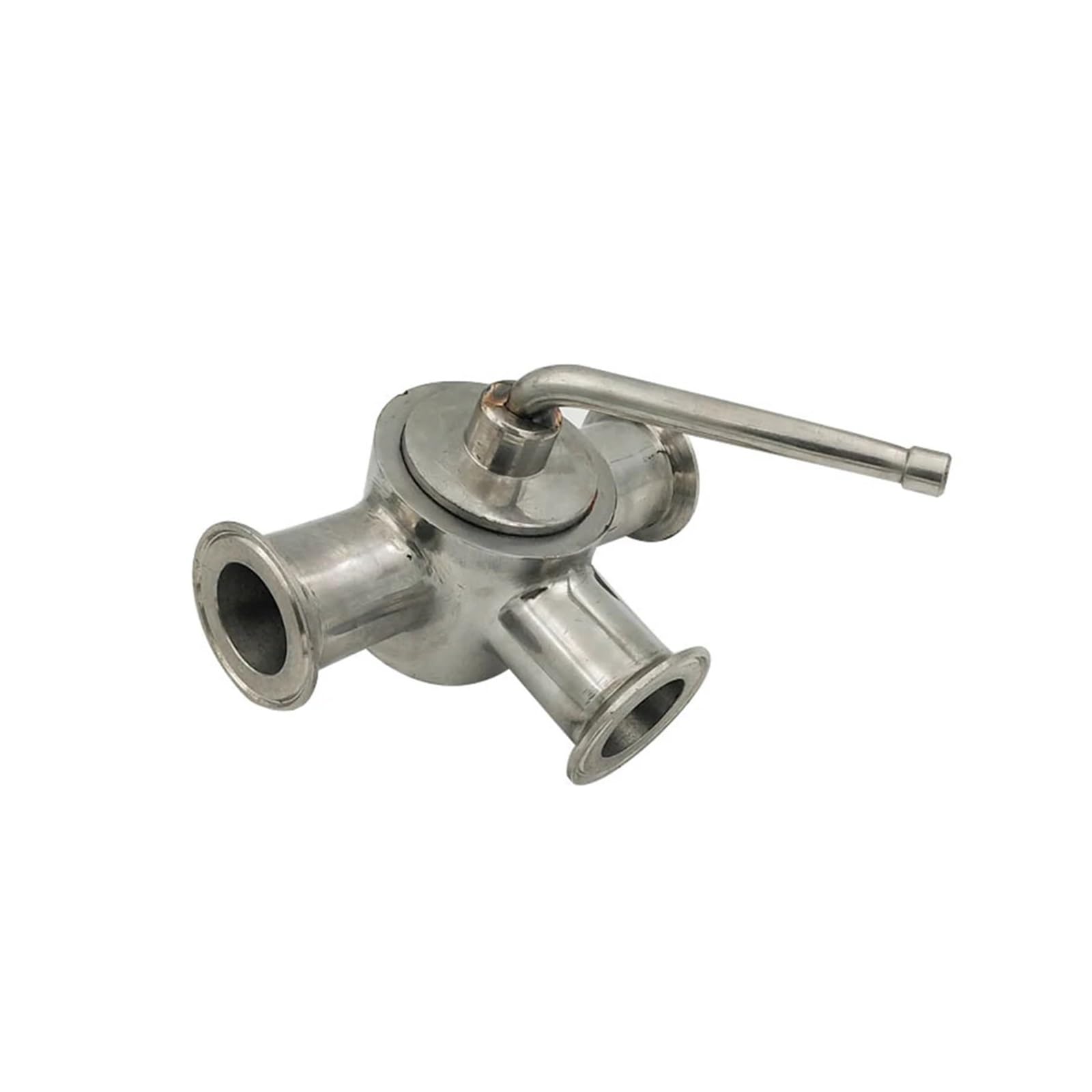 MXXDMOPD 3-Way Cock Valve 304 Stainless Steel Straight-in T-Thread Tri Clamp fit Pipe OD 25/32/38/51mm(51mm)