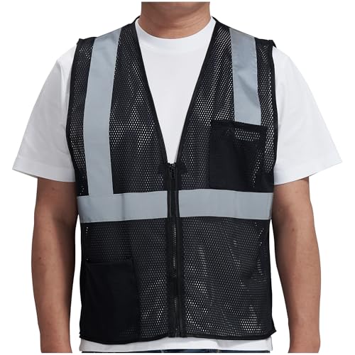 Image of AYKRM 2 Pocket Mesh High Visibility Reflective Safety Vest for men & Women ANSI /ISEA 107 Standards