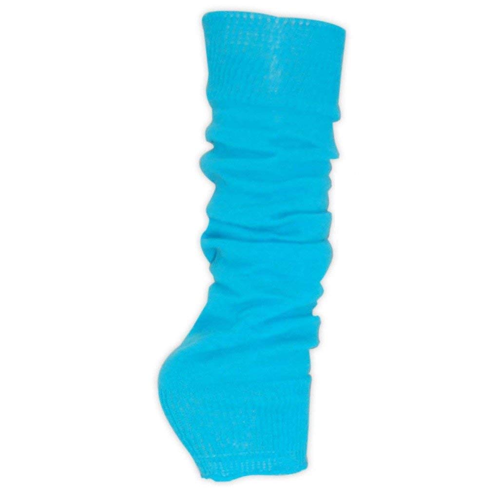 Luxurious Ladies 80's Dance Plain Ribbed Leg Warmers, Neon Leg warmers 15 Colours (Turquoise)