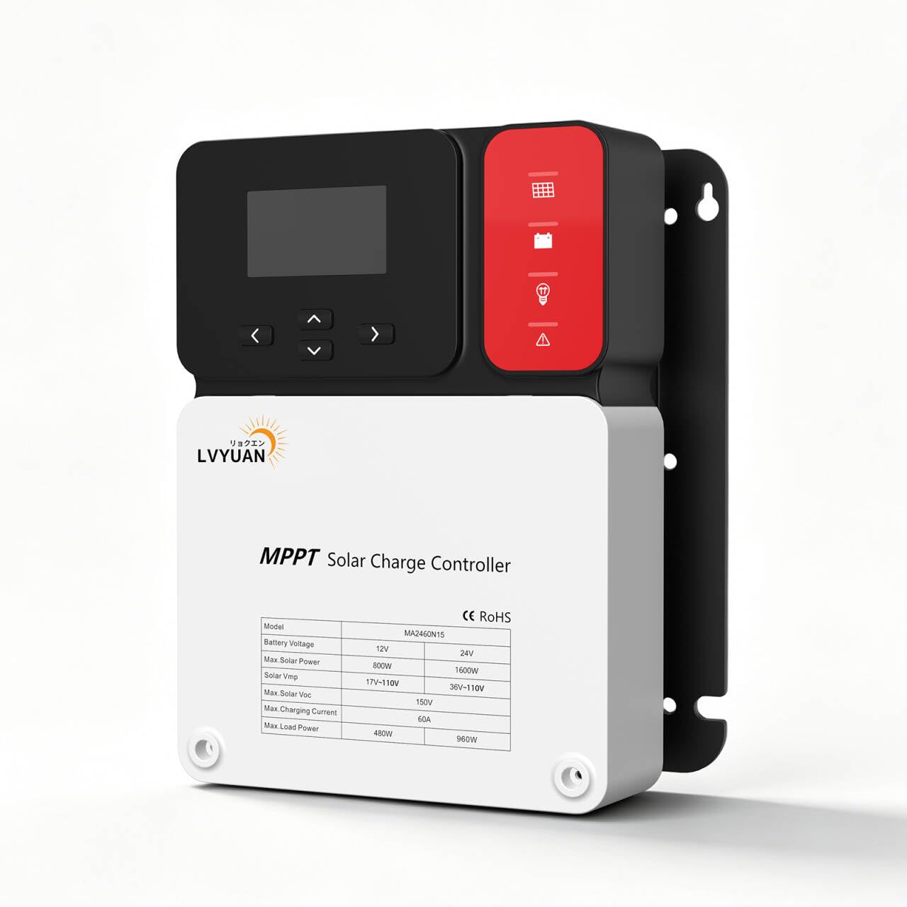 Amazon | LVYUAN 60A MPPT ソーラー充電コントローラー 最大入力1,600W 