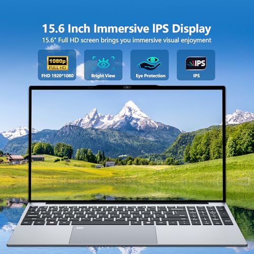 15.6 inch Laptop Computer,N150 Quad-Core Processor(Up to 3.6GHz), Traditional Laptop 16GB RAM 512GB SSD, Backlit Keyboard,Fingerprint Unlock,FHD 1920 * 1080,Win 11 Pro,laptops for Gaming,WiFi 5,BT 4.2 - Image 4