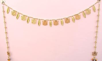 CREYENTES Decorative Door Hanging toran Bandanwar Wall Door Decorations Pom Pom Toran with Side Wall Hanging for Main Door Entrance Home Temple Living Room Home Valance Dcor[ 3.15 feet]