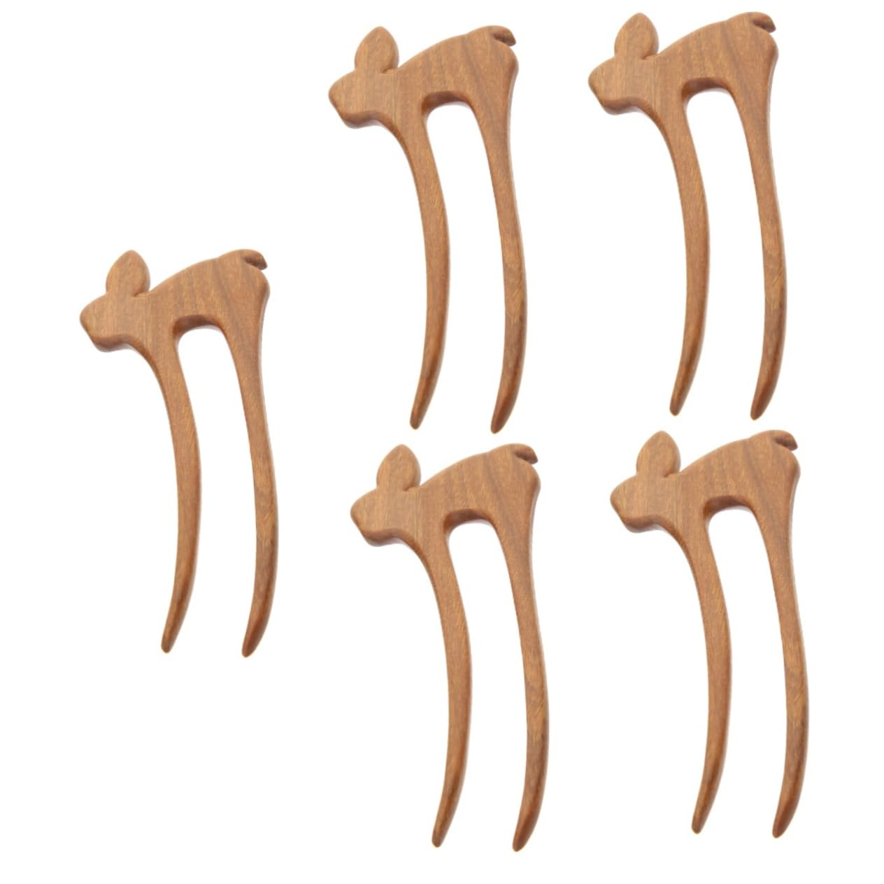Healeved 5piezas Horquillas De Pelo De Madera Vintage Forma De Conejo Pinza De Pelo Retro Hecha Mano Accesorio De Peinado Para Bodas y Fiestas