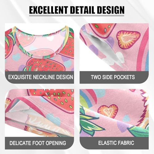 ALAZA Strawberry Puppy Dog Heart Pajamas Short Sleeve 2 Piece Sleepwear Top and Bottom Pajama Set Unisex4