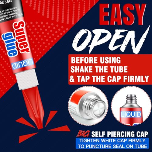 3 Gram (Pack of 12) Single Use Super Glue Liquid, Super Fast, Thin & Strong Adhesive Superglue, Cyanoacrylate Glue for Hard Plastics, DIY Craft, Ceramics, Leather, Metal Etc - Image 8