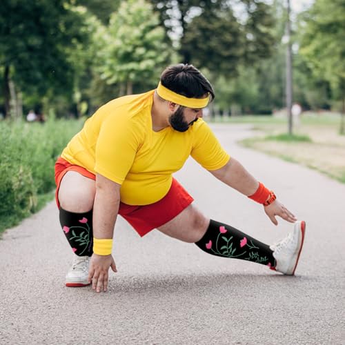 Image of Plus Size Compression Socks for Women Men Wide Calf 15-20 mmHg Extra Large for Circulation Support Recovery