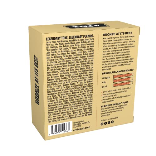 Ernie Ball Earthwood 80/20 Bronze Light Acoustic Guitar Strings 4 Pack for Acoustic Guitars 11-52 Gauge Easy Tuning and Bright Tone Acoustic Guitar Players 4 Pack String Set