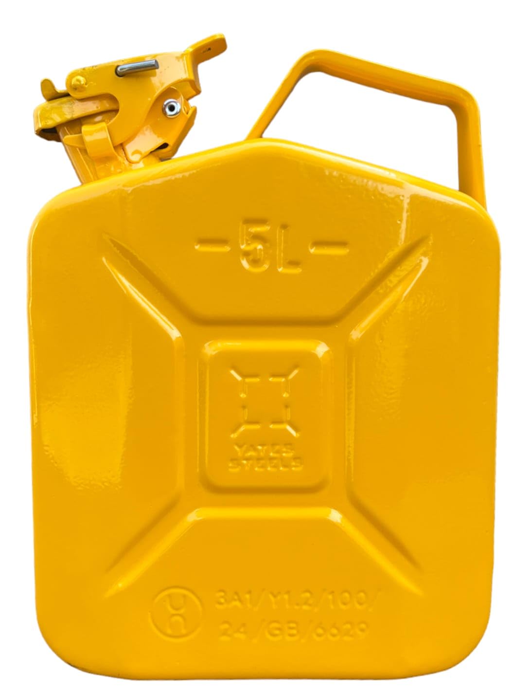 AXL's Yellow EXPLOSAFE 5 Litres Explosion Safe Steel Jerry Can for Petrol & Diesel | UN Certified Fuel Storage Container | Aluminium Explosion Suppression Mesh | Leakproof Metal Fuel Can | Heavy Duty Military Style Jerry Can-image-10