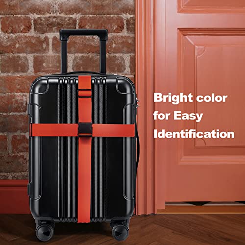 Image of Luggage Straps for Suitcases TSA Approved Travel Belt 4 Pack by Chelmon(Red)