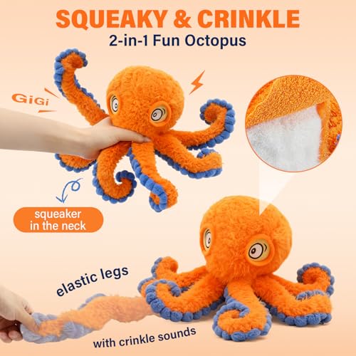 2 juguetes mordibles de pulpo para perros pequeños miniatura 2