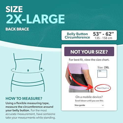 Image of BraceAbility Plus Size Low Back Brace - Compression Lower Back Support Belt for Sciatica, Heavy Lifting at Work, Herniated Disc, Workouts, Sleeping, Lumbar Support, Back Pain in Women and Men (2XL)