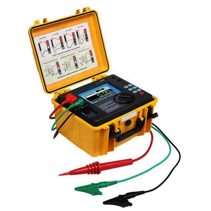 10KV Insulation Resistance Tester Meter HV Insulation Resistance Tester Gauge Detector with Accuracy (5%~10%)±10V Upload Data to Computer with USB Communication Cable