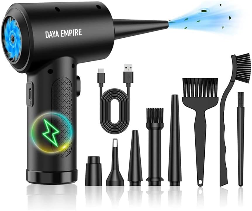 Compressed air Duster - Keyboard Cleaner for Office no Canned Reusable Good Replacement Can Electric 91000RPM Cordless air Duster pc 7600mAh -pc Cleaning air Blower car dusters-Electric Duster (DE2)
