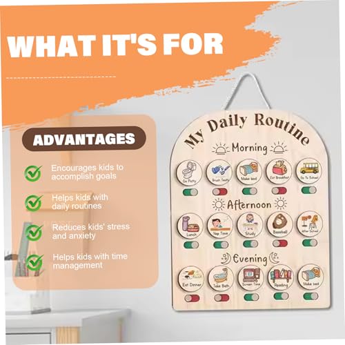 Tableau de routine en bois tout-petits avec rangement pratique - 6