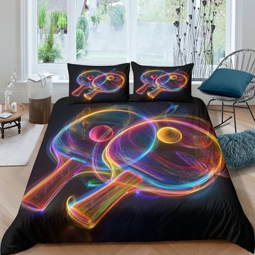 OTBSDNKZZ Neon Sports Design Funda de Edredón Microfibra Suave Juego de 3 Piezas Estampado 3D Neon Sports diseño Funda Edredon Incluye Fundas de Almohada Transpirable for niños Single（140x200cm）