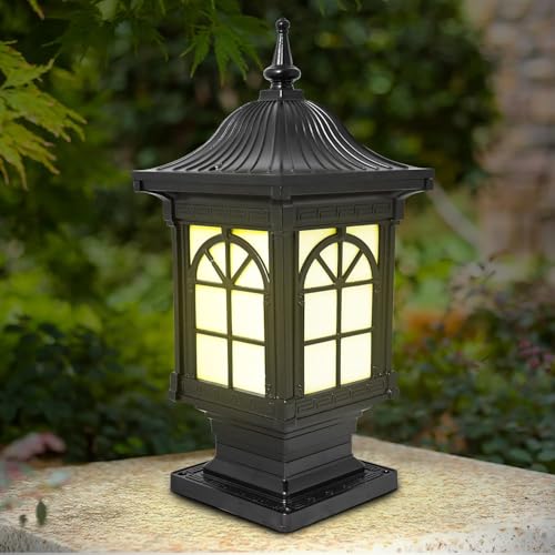 Image of GIGAWATTS 1266 Outdoor Gate Light - 101% Rust & Waterproof Die-Casting Aluminium Exterior Pillar Lamp Base Mount for Garden, Boundary Walls & Home Entrances (B22 Holder, Bulb Not Included, Black)