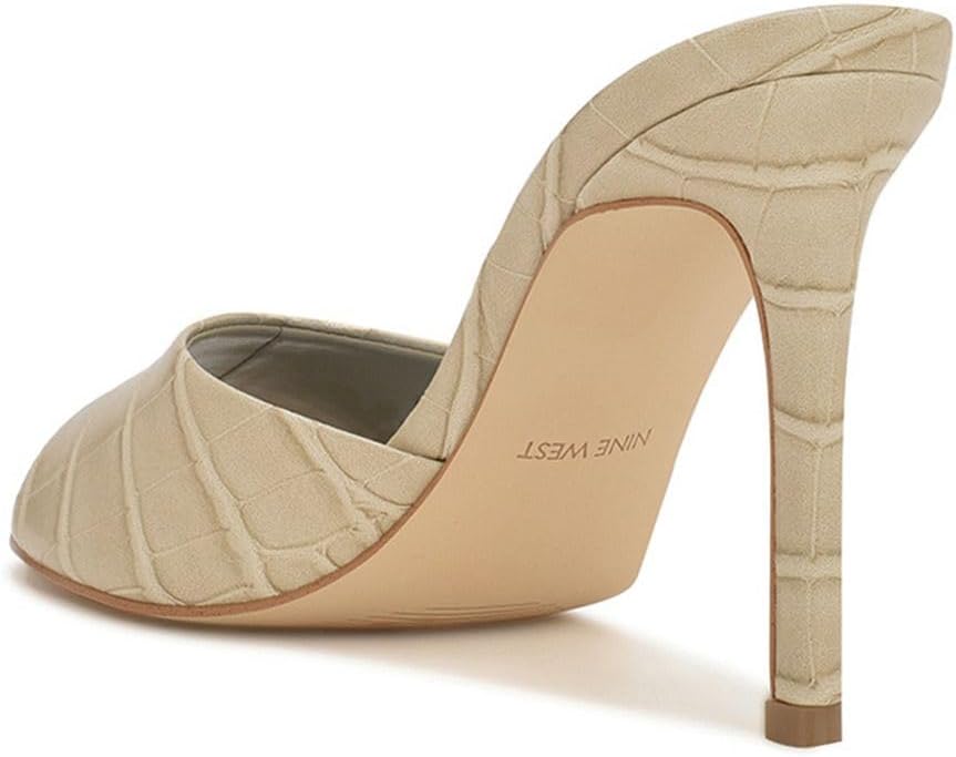 Nine West Women's FASSI Heeled Sandal, Oak Croco 110, 10
