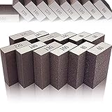 12 Pack Sanding Sponges,6 Different Specifications Sanding Blocks in 60/80/100/120/180/220 Grits,Great for Pot Brush,Polishing Wood and Metal