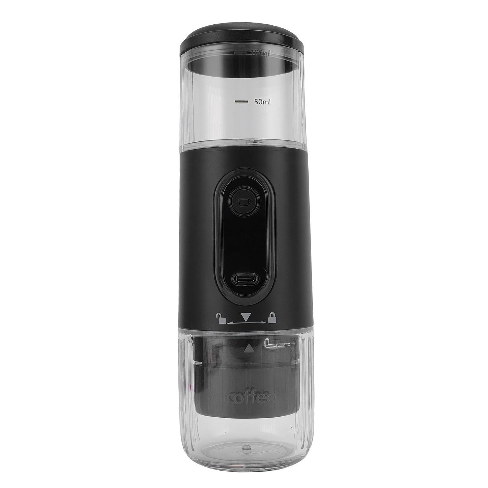 YUYTE Cafetera Portátil Recargable para Viajes con Café Molido (BLACK)