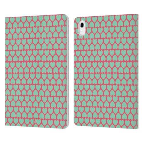 Étui Portefeuille iPad Air 11 Cuir Head Case Designs Coeur Rose Sarcelle