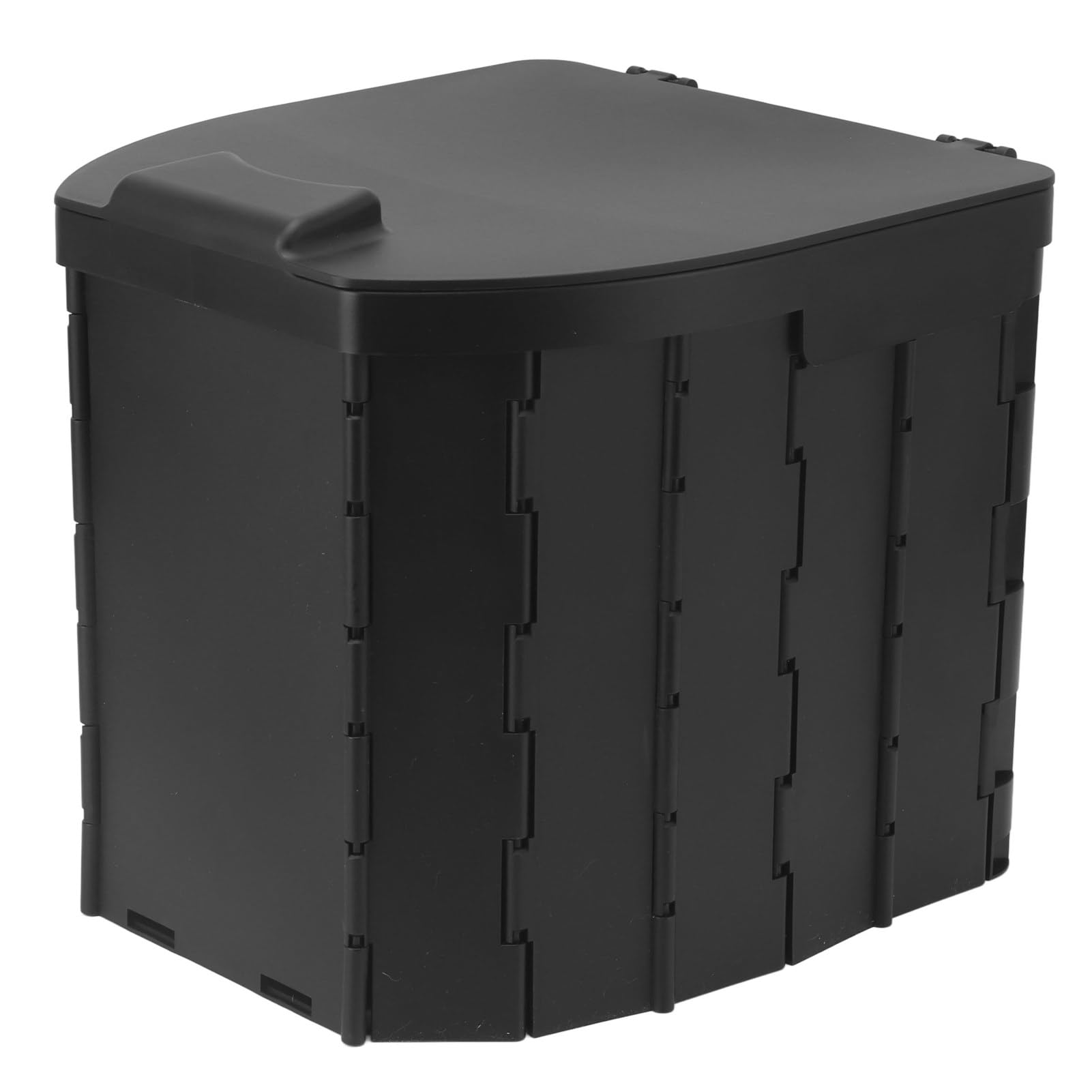Inodoro de Viaje Plegable, Orinal Portátil Cómodo para Sentarse con Tapa para Adultos que Acampan, Soporte de Carga Fuerte (Negro)