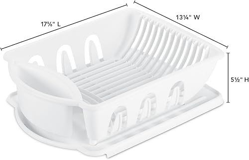 Miniatura 3 de Sterilite Juego de fregadero de 2 piezas, con escurridor para secar, sostiene platos limpios en la cocina como platos, vasos, cuencos y cubiertos,