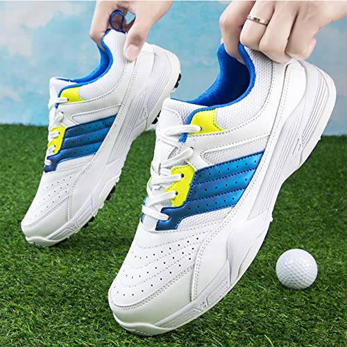 ONAIC Men's Golf Shoes Leather Waterproof Sneakers Breathable Anti-Skid Golf Trainers Wide Fitting Comfort Big Size4