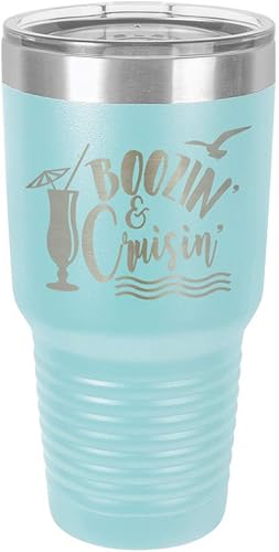 Miniatura 23 de BOOZIN AND CRUISIN - Vaso naranja de 30 onzas con popote y tapa superior deslizante Taza de viaje de acero inoxidable Comparar con Yeti Rambler
