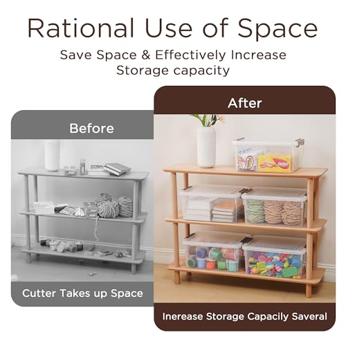 Image of Citylife 17 QT 5 Pack Large Storage Bins with Lids, Plastic Storage Container Stackable Box with Locking Latches for Home, Office, Closet & Pantry Organization, Clear White