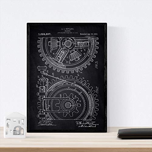 Nacnic Poster brevetto ingranaggi 2. Piastra con