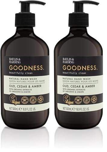 Image of Baylis & Harding Goodness Oud, Cedar & Amber 500ml Hand Wash (Pack of 2)