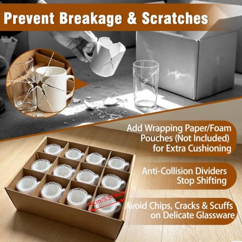 Cup & Mug Moving Boxes for Short Coffee Mugs, Tea Cups & Glassware Storage - Image 4