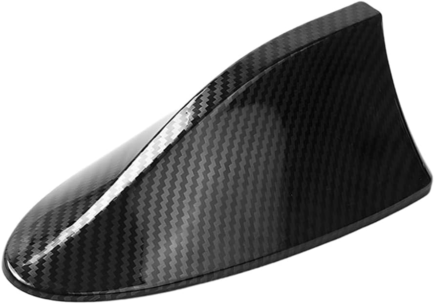 Car Shark Fin Antenna Cover, Top Roof Aerial Base AM/FM Radio Signal Base with Adhesive Tape, Fashionable Automotive Top Decoration Replacement, Universal for Vehicles (Black)