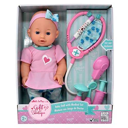Interactive Baby Doll Doctor Kit Pretend Play Medical Set Toy For Kids With 12 Inch Baby Doll, Talking Stethoscope, Dr. Checkup Complete Role Play Accessories Medical Playset For Toddlers Boy Girl #TOP6