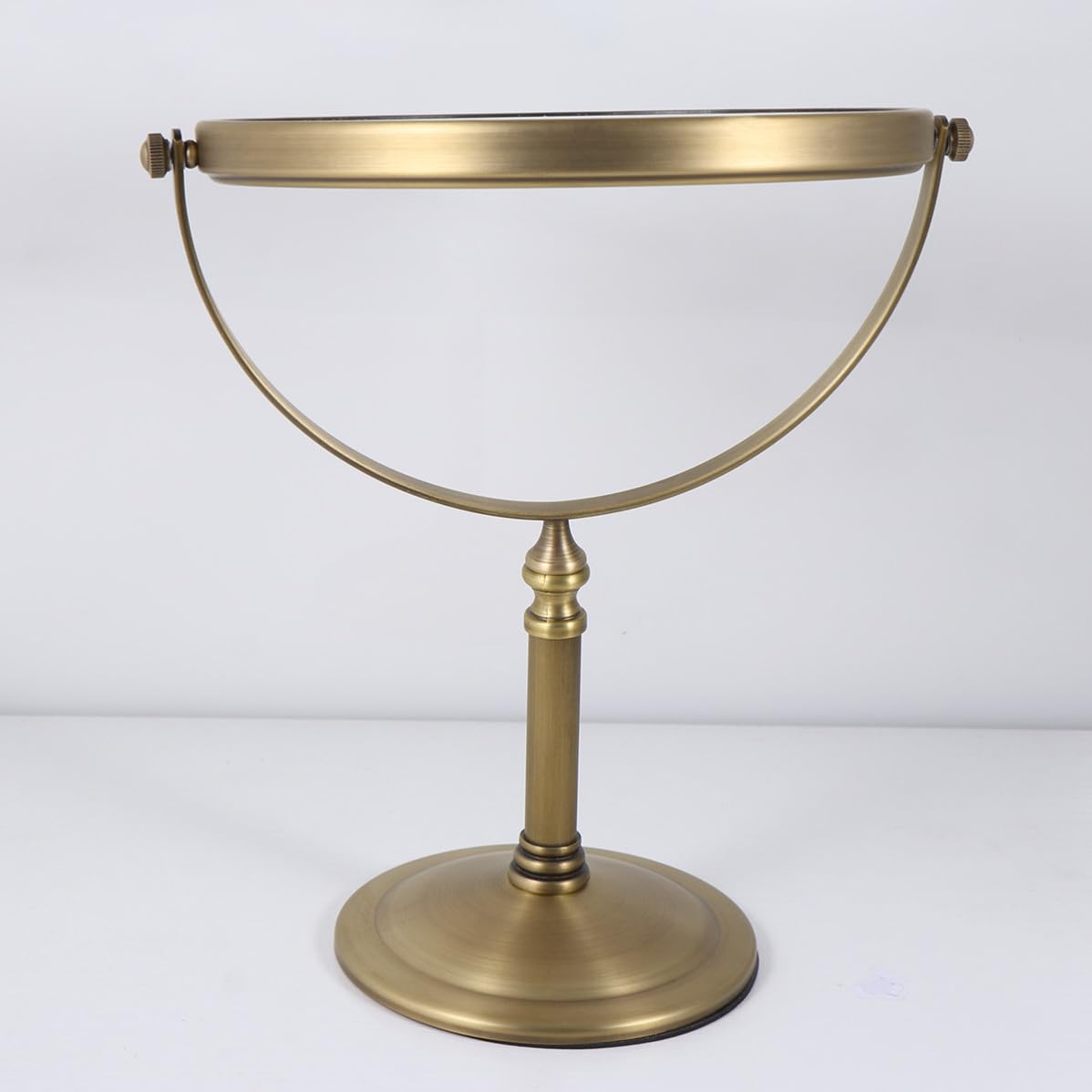 SOIMISS Espejo de Maquillaje Material de Metal y Doble Cara Aumento 3X de Mesa Diseño Antideslizante Adecuado para Uso Hogar