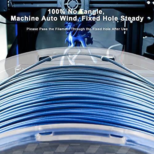 Image of AMOLEN PLA 3D Printer Filament, PLA Filament 1.75mm Silk Shiny Filament Blue Silver Filament, 3D Printing Filament 1KG /2.2lb