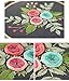 Full Range of Embroidery Starter Kit with Pattern, Kissbuty Cross Stitch Kit Including Embroidery Cloth with Floral Pattern, Bamboo Embroidery Hoop, Color Threads and Tools Kit (Colored Roses)