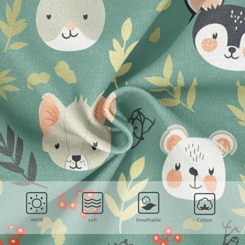 Wusikd Cute Animal Forest Girls' Underwear Cotton Green Girls Briefs Soft Toddler Underwear 2T3