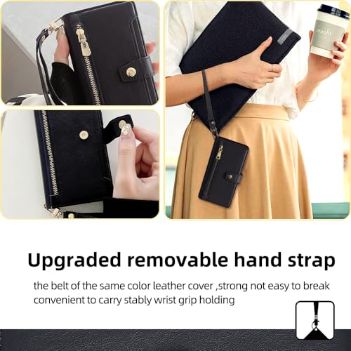 MOJIA Case for Sony Xperia 1 VI, Premium PU Leather Wallet Case Flip Phone Cover with Shoulder Strap and Wrist Strap - Image 3