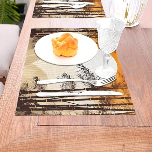 Lot de 6 sets de table antidérapants PVC imperméable lavable
