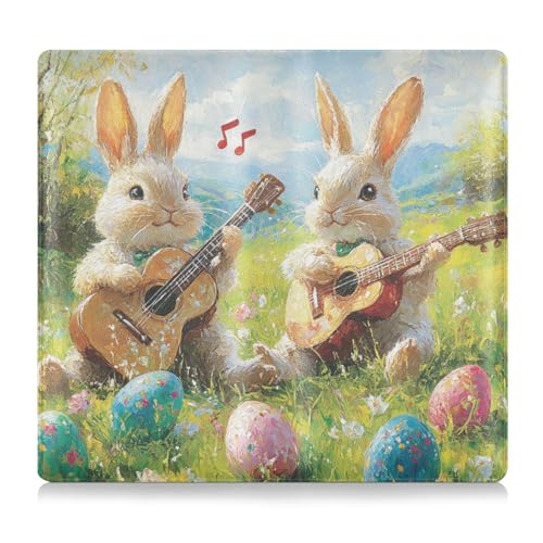 Amooorous - Cartoon Cute Kaki Egg Rabbit Easter Toursuit en cuir de qualité supérieure pour carte d'immatriculation et carte d'assurance auto camion accessoires de comparaison étui pour cartes, permis de conduire