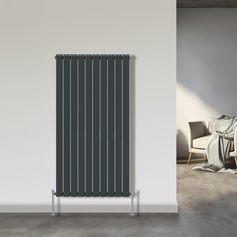 NRG 1600x680mm Double Flat Panel Designer Tall Vertical Radiator Central Heating Anthracite