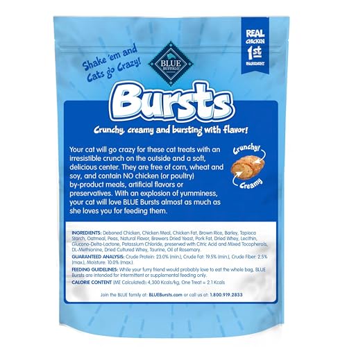Blue Buffalo Bursts Crunchy & Creamy Cat Treats, Great for Training, Paw-Lickin' Chicken, 5-oz Bag - Image 3