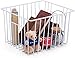 Slideep Refrigerator Freezer Wire Storage Organizer Basket Farmhouse Bins Container with Handles for Kitchen, Pantry, Cabinet, Car, Bathroom Pearl White, 2 Pack